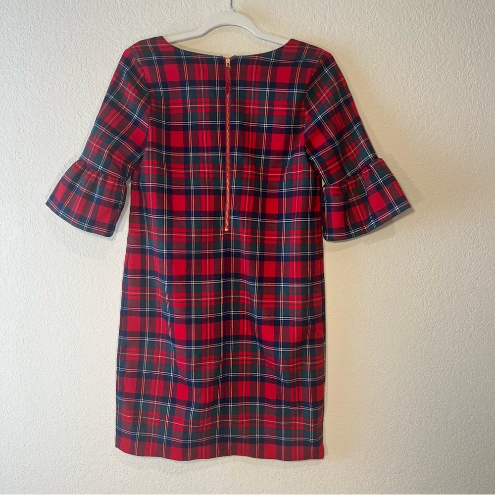 Vineyard Vines Merry Plaid Tartan Greenwich Flutter Sleeve Midi Dress SZ 0 - Picture 3 of 7
